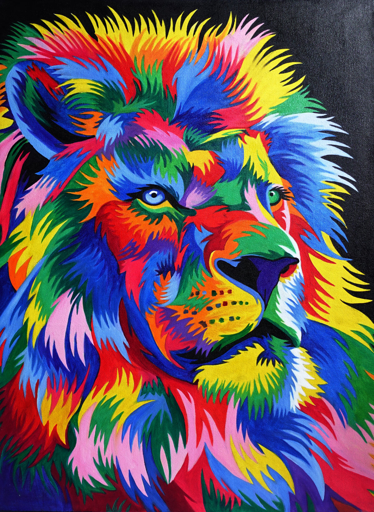 Vibrant King 32x24" Lion Acrylic Artwork