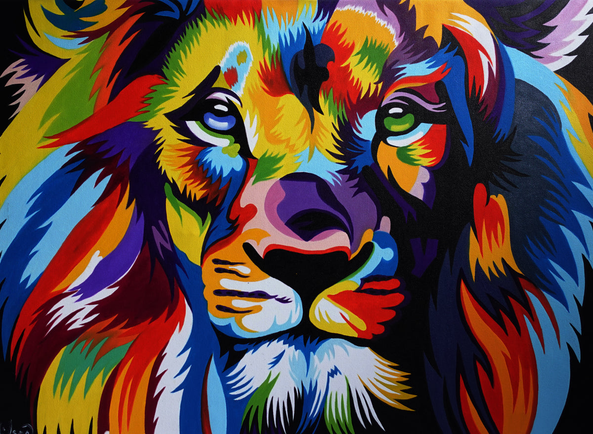 MULTICOLOR KING 27X39" ACRYLIC ARTWORK